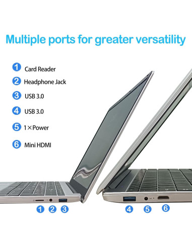 Portátil MTWZMM 15.6" FHD, Celeron N5095, 8GB RAM, 256GB SSD