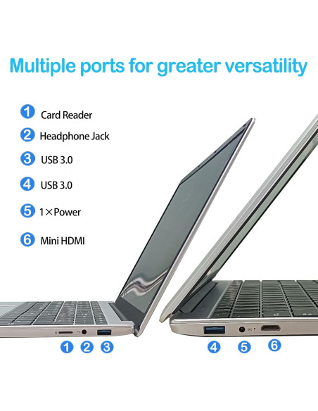 Portátil MTWZMM 15.6" FHD, Celeron N5095, 8GB RAM, 256GB SSD