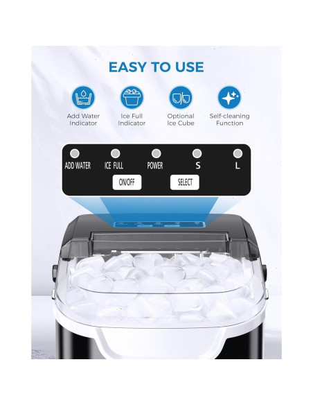 Fabricador de Hielo COWSAR HZB-12, 12.02 kg/24h, Portátil