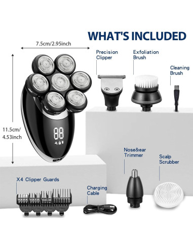 Afeitadora Eléctrica 7D Premium ST-6900s para Hombres Calvos