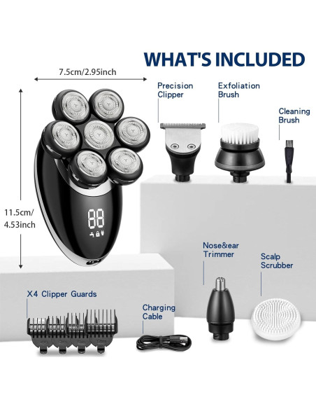 Afeitadora Eléctrica 7D Premium ST-6900s para Hombres Calvos