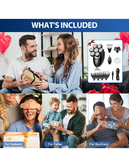 Afeitadora Eléctrica 7D Premium ST-6900s para Hombres Calvos