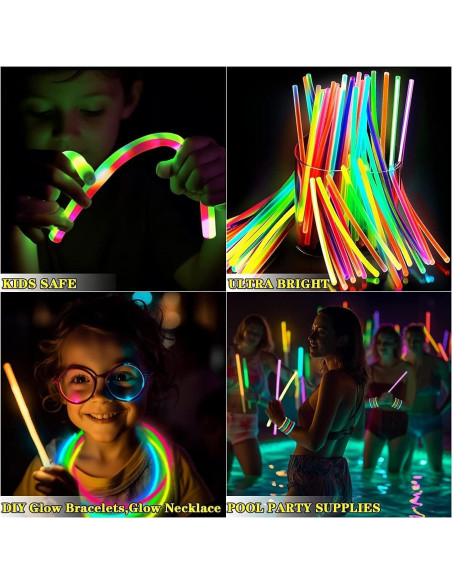 Palitos Brillantes TURNMEON 500 Piezas 20 cm 7 Colores