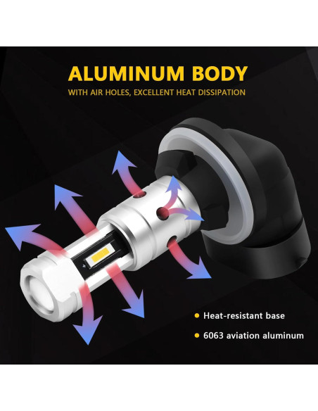 Bombillas de Niebla LED PHINLION 881 Amarillo 3000K - 3800 Lúmenes