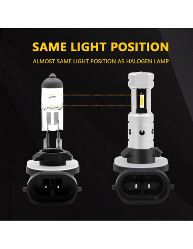 Bombillas de Niebla LED PHINLION 881 Amarillo 3000K - 3800 Lúmenes