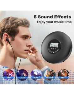 Reproductor de CD Portátil Arafuna - Compacto con Auriculares 2