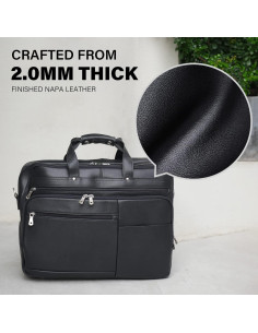 Maletín de Negocios Texbo de Cuero para Laptop 17.3" Negro 2