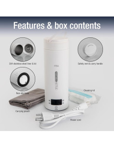 Hervidor Eléctrico Portátil ITSA 500ml Acero Inoxidable 4 Temperaturas 2