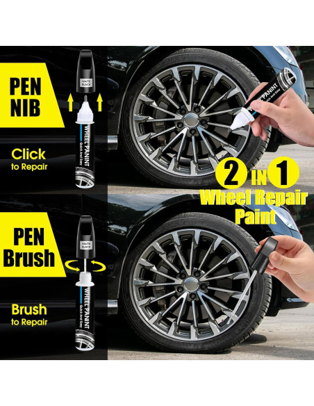 Pintura de Retoque de Llanta Negra Mate Evlisrtpk - Kit Reparación