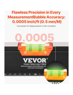 Juego de Niveles Torpedo VEVOR 4 Piezas Aluminio 10-48 cm 2