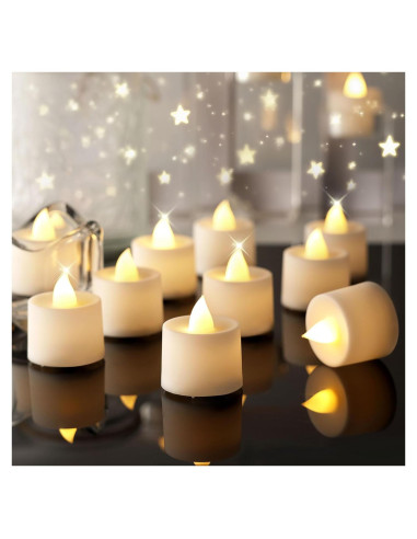 Paquete de 12 Velas LED Votivas Amagic Blancas Cálidas