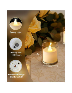 Paquete de 12 Velas LED Votivas Amagic Blancas Cálidas 2