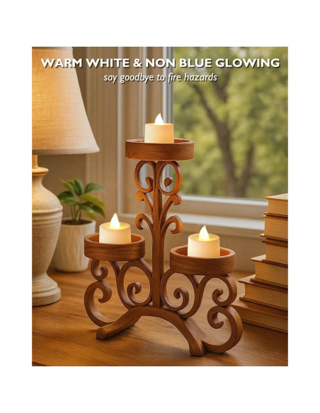 Paquete de 12 Velas LED Votivas Amagic Blancas Cálidas