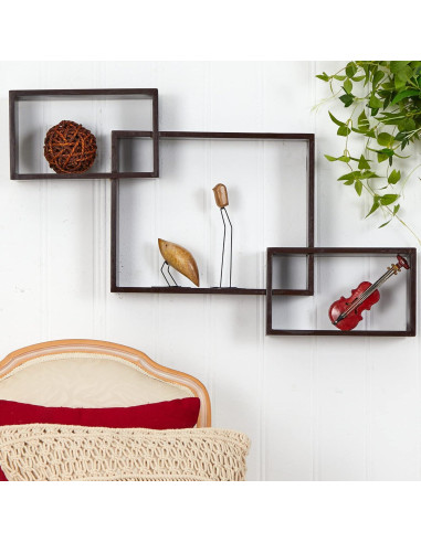 Estantería Flotante Nearly Natural 78.74 cm MDF Negro