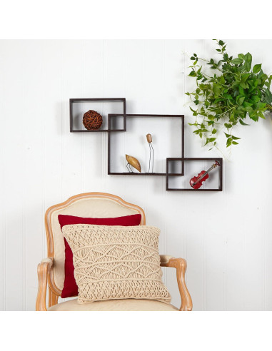 Estantería Flotante Nearly Natural 78.74 cm MDF Negro