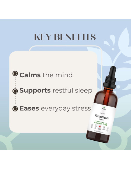 Tintura de Flor de Pasión Herbity 50 ml - Sin Alcohol, Vegana