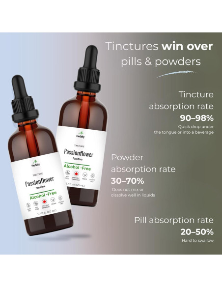 Tintura de Flor de Pasión Herbity 50 ml - Sin Alcohol, Vegana