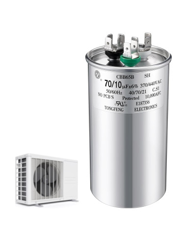 Capacitor CBB65 70+10 uF 370/440V Fiada para Motor de AC