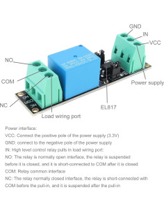 Módulo Relé 1 Canal DC 3V DiGiYes Aislado Optoacoplador 2