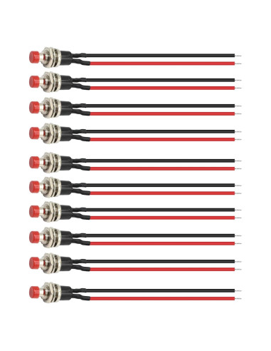 10 Interruptores de Botón Momentáneo Vkinman 1A 250V CA Rojo