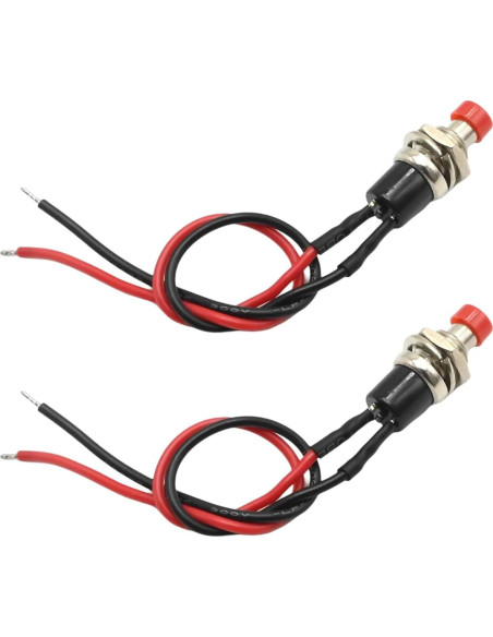 10 Interruptores de Botón Momentáneo Vkinman 1A 250V CA Rojo