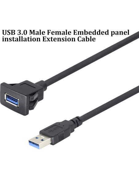 Cable de Panel USB 3.0 HCFeng 1m Negro para Vehículos