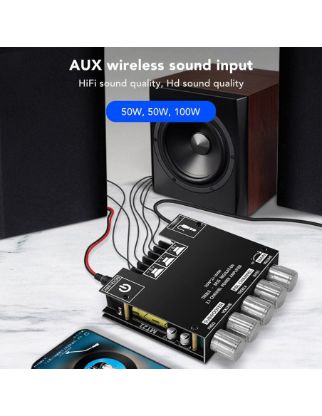 Placa Amplificador Bluetooth Sanpyl MT21 50W x2 + 100W 2.1 Canales