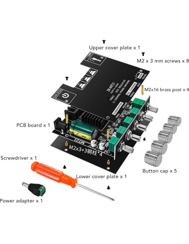 Placa Amplificador Bluetooth Sanpyl MT21 50W x2 + 100W 2.1 Canales