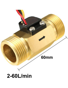 Sensor de Flujo de Agua uxcell G3/4 Efecto Hall 2-45L/min 2