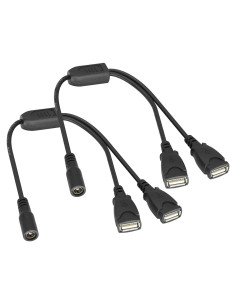 Cable adaptador DC a 2xUSB hembra HCFeng 30cm 5V-12V