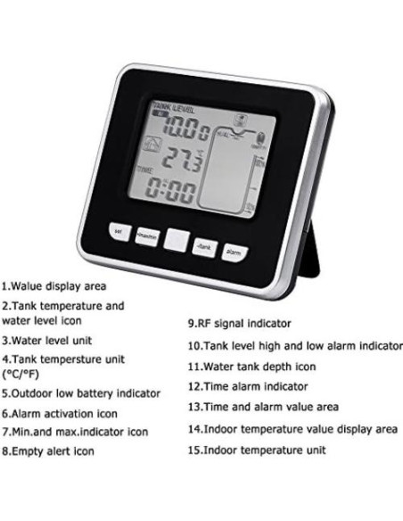 FTVOGUE Medidor de Nivel de Líquido Ultrasonido con Pantalla LCD