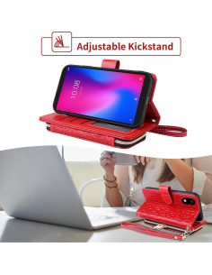 Funda Cartera Furiet para ZTE Avid 579 y Blade A3 Rojo 2