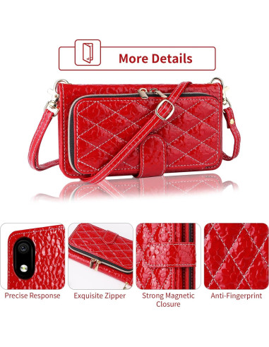 Funda Cartera Furiet para ZTE Avid 579 y Blade A3 Rojo
