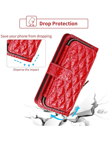 Funda Cartera Furiet para ZTE Avid 579 y Blade A3 Rojo