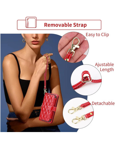 Funda Cartera Furiet para ZTE Avid 579 y Blade A3 Rojo