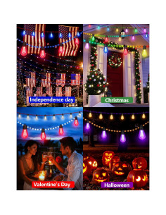 Luces de Patio Inteligentes Flacchi S14 - 14m RGB y Blanco Cálido 2