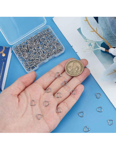 Anillos Triángulo de Metal 200 Pcs SUNNYCLUE Acero Inoxidable