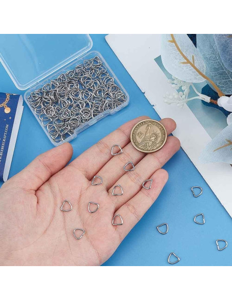 Anillos Triángulo de Metal 200 Pcs SUNNYCLUE Acero Inoxidable