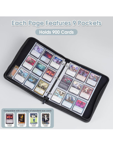 Álbum de Tarjetas ProCase 900 Bolsillos Negro 50 Fundas
