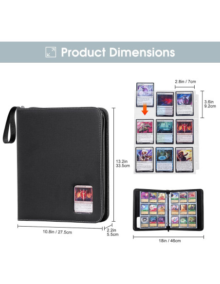 Álbum de Tarjetas ProCase 900 Bolsillos Negro 50 Fundas