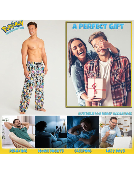 Pantalones de Pijama Pokemon para Hombres S-3XL - Ropa de Lounge