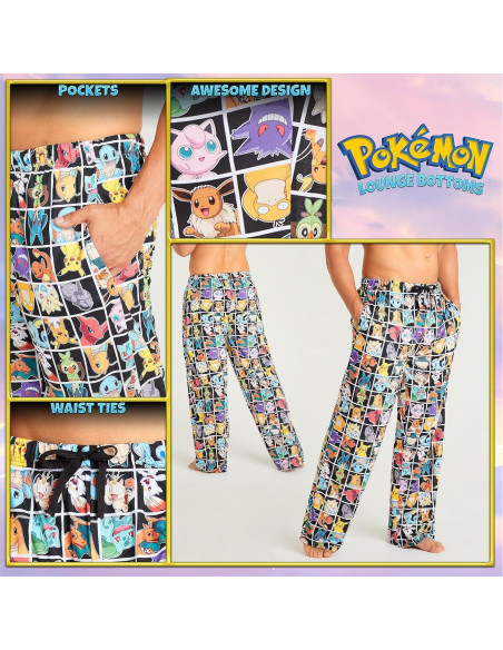 Pantalones de Pijama Pokemon para Hombres S-3XL - Ropa de Lounge