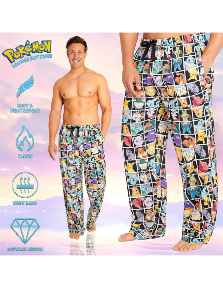 Pantalones de Pijama Pokemon para Hombres S-3XL - Ropa de Lounge