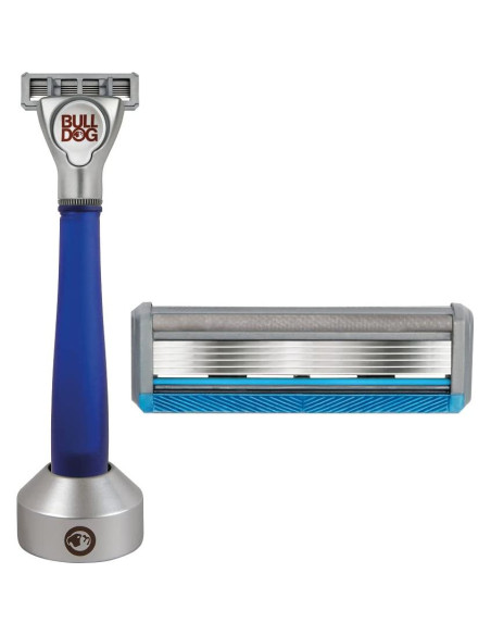 Afeitadora de Vidrio Reciclado Bulldog con Soporte y 5 Cuchillas