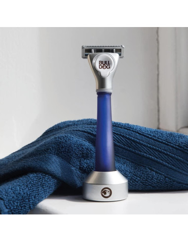 Afeitadora de Vidrio Reciclado Bulldog con Soporte y 5 Cuchillas