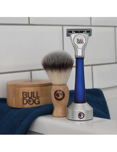 Afeitadora de Vidrio Reciclado Bulldog con Soporte y 5 Cuchillas