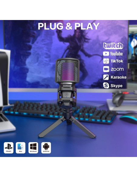 Micrófono de Condensador USB ZealSound A68 Pro 192kHz