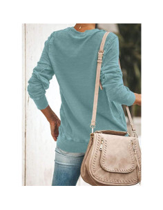 Sudadera Casual SENSERISE Mujer Manga Larga Gris Azul Mediana 2