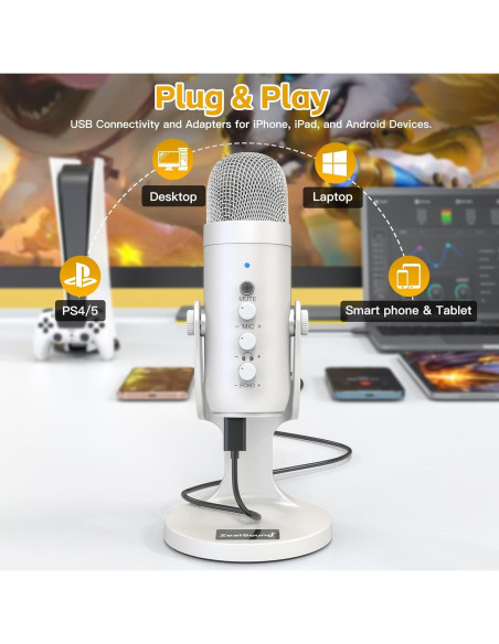 Micrófono de Condensador USB ZealSound A68 Pro 192kHz