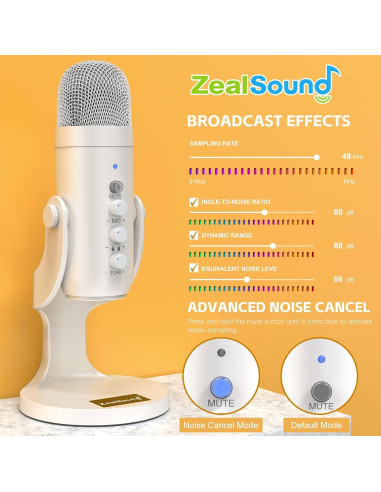 Micrófono de Condensador USB ZealSound A68 Pro 192kHz
